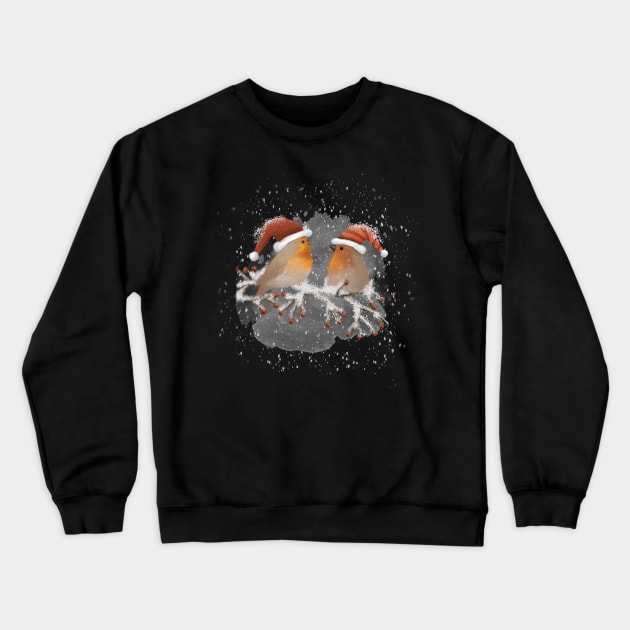 Holiday Sketchy Snow Birds Crewneck Sweatshirt by Simply Robin Creations